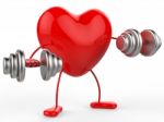 Weights Heart Shows Get Fit And Aerobic Stock Photo