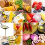 Healthy Vegetarian Vegan Food Collage Stock Photo