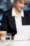 Blur Image Of Business Lady In Background Stock Photo