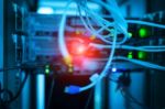 Storage Servers In Data Room Domestic Room Stock Photo