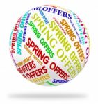 Spring Offers Indicating Bargain Promo And Clearance Stock Photo