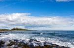 View Of Dunstanburgh Castle At Craster Northumberland Stock Photo