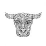 Taurus Bull Head Mandala Stock Photo