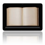 Tablet Computer With Book Stock Photo