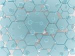 Hexagon Glass And Silver Molecule Science Space Blank Background Stock Photo