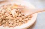 Homemade Granola Breakfast With Dried Fruit Stock Photo