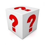 Question Mark On White Box Stock Photo