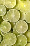 Round Slices Of Lime Fruit Stock Photo