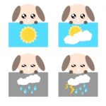 Paper Weather Dog Icon Illustration Stock Photo