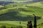 Countryside Of Val D'orcia Near Pienza Stock Photo