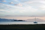 Beautiful Sunset In The Bay Of Portuguese Colonial Town Of Parat Stock Photo