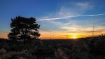 Sunset Over The Ashdown Forest In Sussex Stock Photo