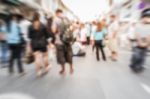 Blurred People On The Street In Phuket Old Town Stock Photo