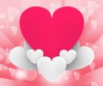 Heart On Heart Clouds Shows Romantic Dream Or Peaceful Relations Stock Photo