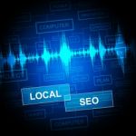 Local Seo Shows Search Engines And Business Stock Photo