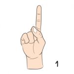 Sign Language,number 1 Stock Photo