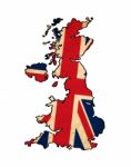 Uk Map On  Flag Drawing ,grunge And Retro Flag Series Stock Photo