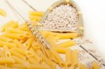 Italian Pasta Penne With Wheat Stock Photo