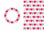 I Love You Pattern And Circle Stock Photo