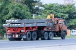 Truck With Crane Stock Photo