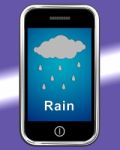 Smartphone Showing Rain Stock Photo