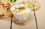 Arab Middle East Goat Yogurt And Cucumber Salad Stock Photo