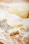 Making Fresh Italian Potato Gnocchi Stock Photo