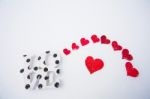 Red Hearts On Valentine's Day Stock Photo