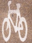 Bike Sign On Ground Stock Photo