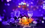 Glasses Of Champagne And New Year Decorations Stock Photo