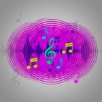 Purple Music Background Shows Cd Record Or Pop
 Stock Photo