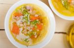 Syrian Barley Broth Soup Aleppo Style Stock Photo