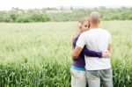 Lovers In Park Stock Photo