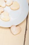 Heart Shaped Shortbread Valentine Cookies Stock Photo