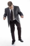 Businessman Making Crushing Pose Stock Photo