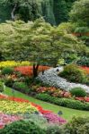 Butchart Gardens In Brentwwod Bay Vancouver Island Stock Photo