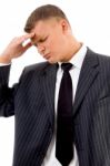 Portrait Of Young Lawyer In Tension Stock Photo