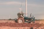 Tracktor On A Fields Stock Photo