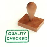 Quality Checked Rubber Stamp Stock Photo