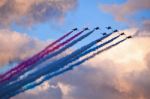 Red Arrows Formation Stock Photo