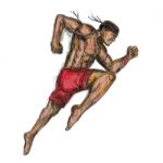 Muay Thai Boxing Fighter Tattoo Stock Photo