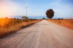 Rural Road In Fields Stock Photo