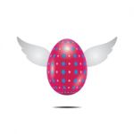 Easter Egg Fly Wing Realistic Color Design  Illustration Stock Photo