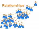 Relationships Network Represents Social Media Marketing And Community Stock Photo