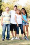 Portrait Of Smiling Caucasian Family Stock Photo