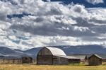 View Of Mormon Row Near Jackson Wyoming Stock Photo