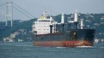 Istanbul, Turkey - May 24 : View Of A Ship Cruising Down The Bosphorus In Istanbul Turkey On May 24, 2018 Stock Photo