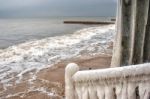 Storm At Sea In Winter Stock Photo