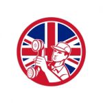 British Telephone Installation Repair Technician Icon Stock Photo