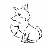 Hand Drawn Fox Cartoon- Illustration Stock Photo